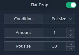 Flat drop settings